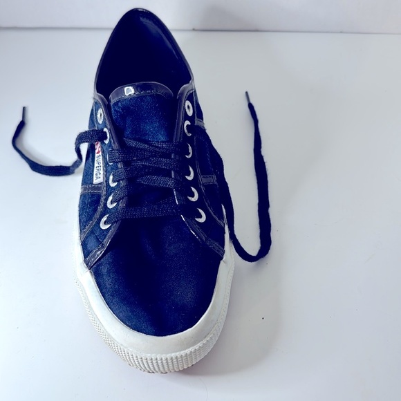Superga Navy Blue Low Top Sneakers Women Size 10 - Men Size 8 Size Lace Up - Picture 10 of 10